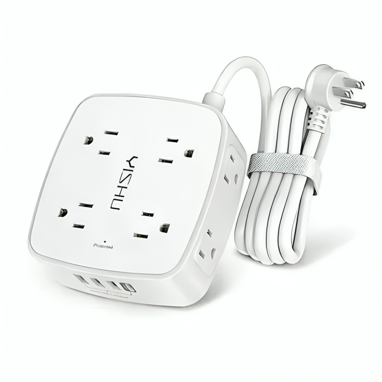500-8-1.png 6 Ft Surge Protector Power Strip - 8 Widely Outlets with 4 USB Ports - Image 1