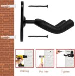 Guitar Wall Mount Hanger 2 Pack Hook Black Metal Guitar Holder - Image 3
