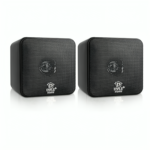 Pyle Home 4” Mini Cube Bookshelf Speakers-Paper Cone Driver, 200 Watt Power